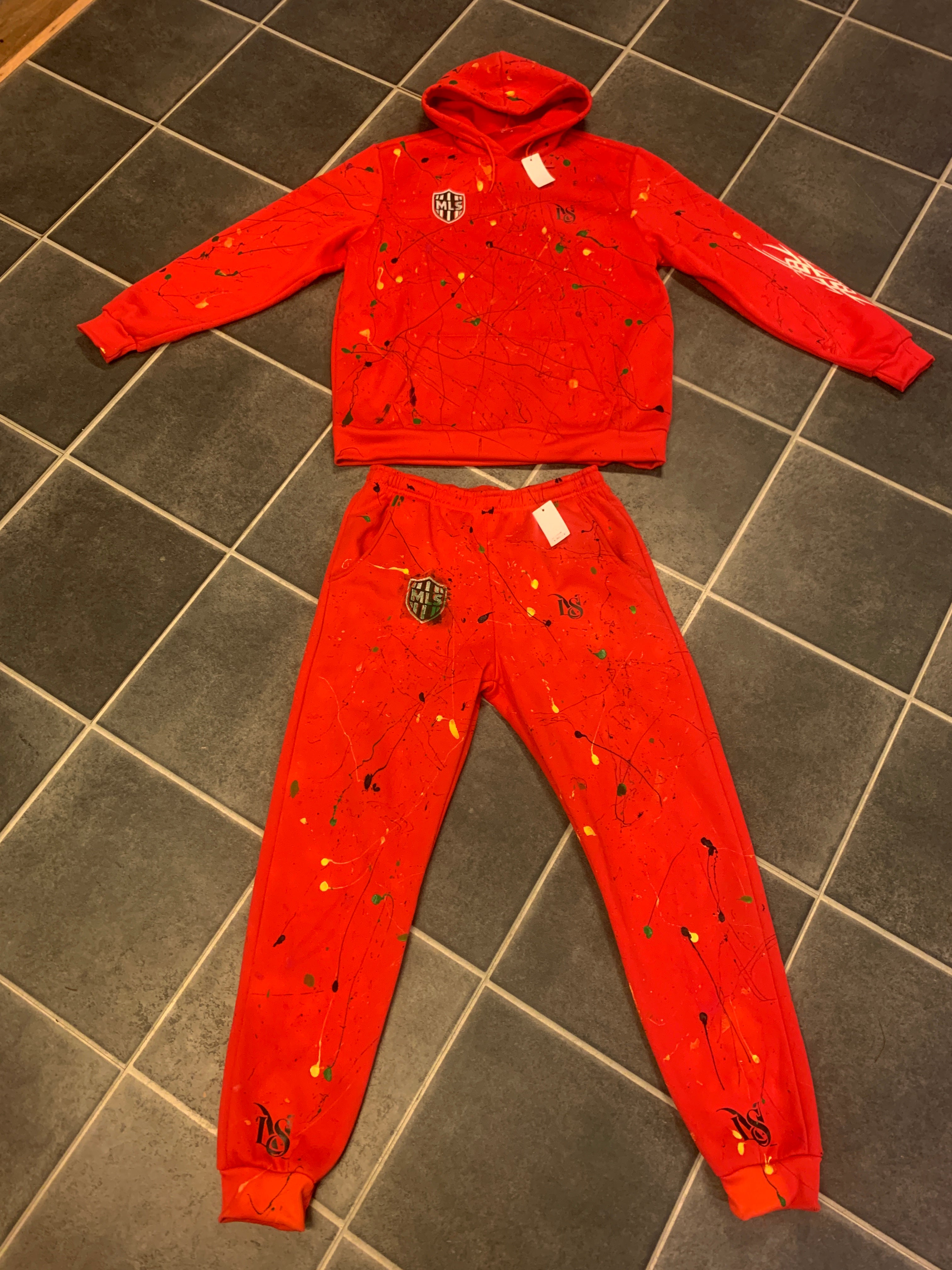 MLS Sæt Rød splatter Joggingsæt MLS Dansk streetware